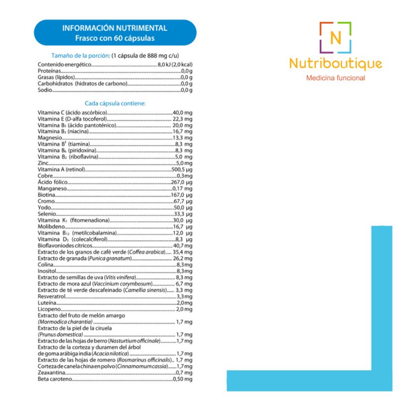 ¿Metagenics PhytoMulti que contiene? Mezcla de vitaminas y minerales, fitonutrientes seleccionados. Nutriboutique Medicina Funcional.