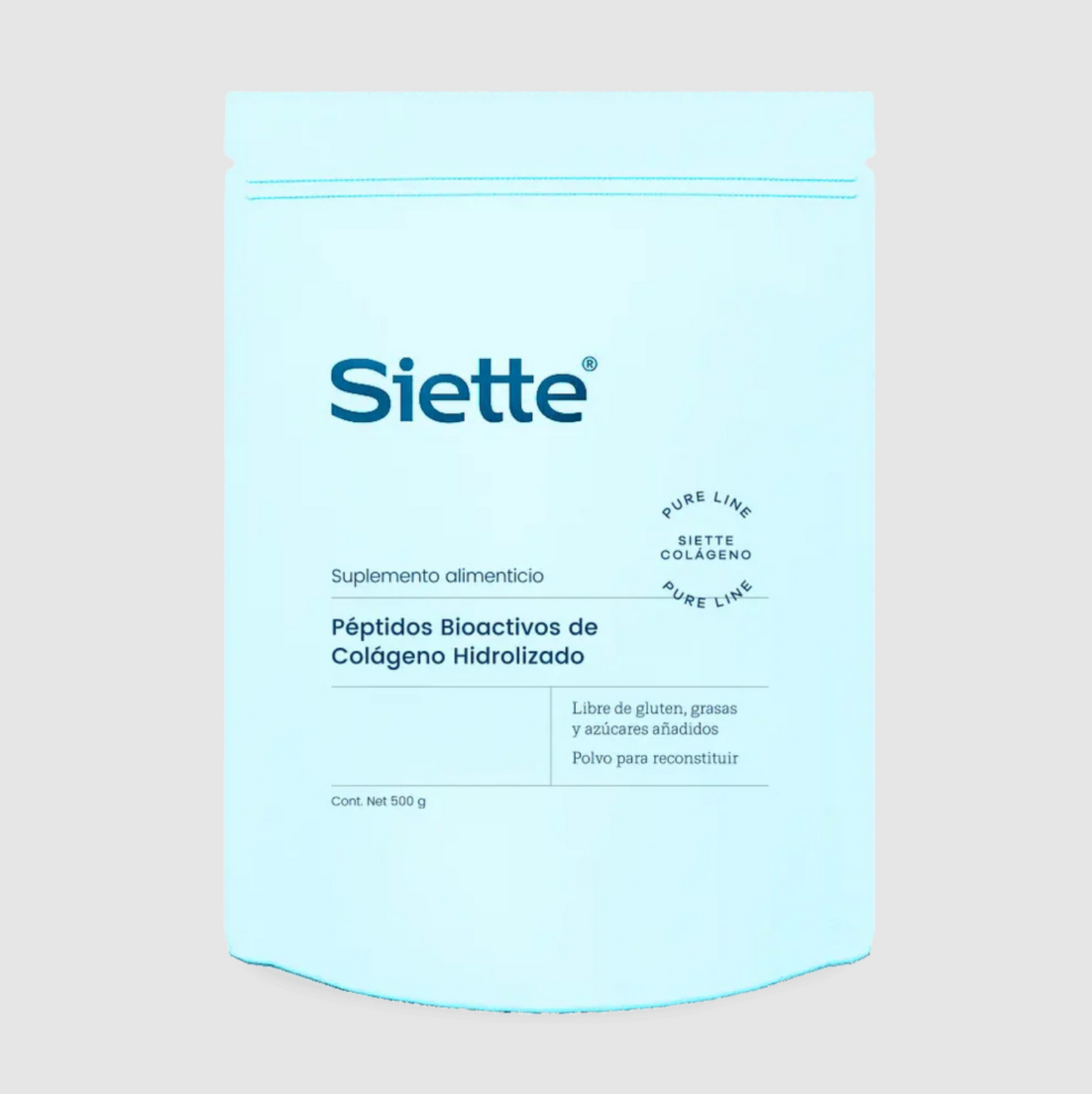 Siette Pure Péptidos Bioactivos de Colágeno Hidrolizado Bolsa 500g