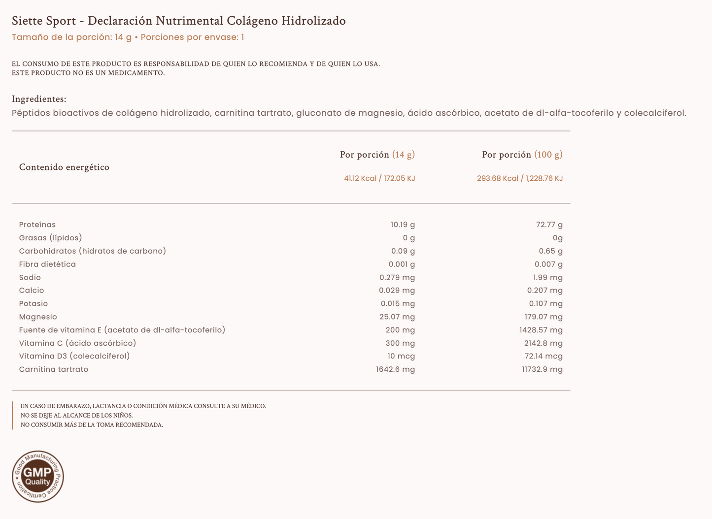 Siette Sport Péptidos Bioactivos de Colágeno Hidrolizado Caja 28 sachets