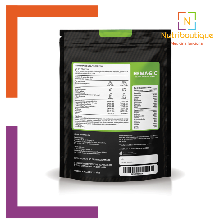 Tabla Nutrimental Hemagic Whey Protein