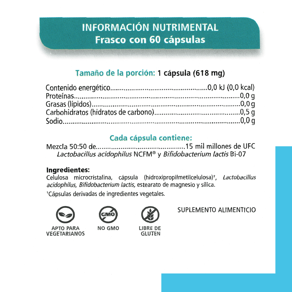 Tabla Nutrimental Metagenics UltraFlora Balance